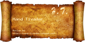 Hand Tivadar névjegykártya