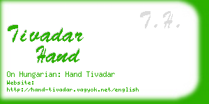 tivadar hand business card